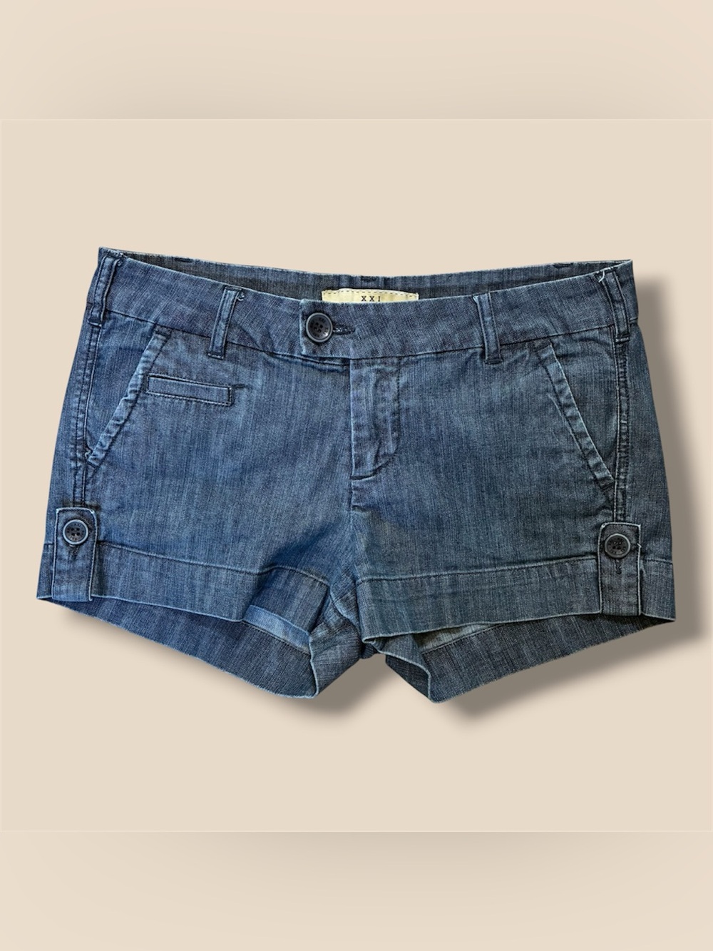 Y2K Forever21 Blue Chambray Jean Low Rise Shorts Size 26